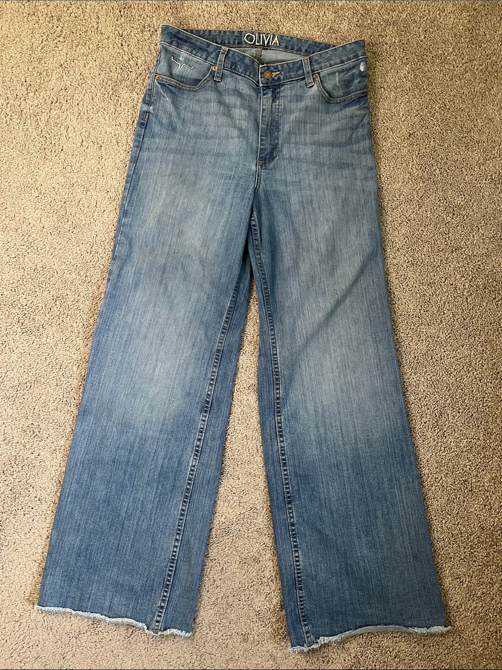 Kimes Ranch Olivia Light Blue Wash High Rise Wide-Leg Jeans Women’s Sz 12/32